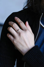 Moissanite Crown Ring, Solid Gold Stacking Ring, Dainty Wedding Band,