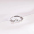 Moissanite Crown Ring, Solid Gold Stacking Ring, Dainty Wedding Band,