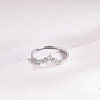 Moissanite Crown Ring, Solid Gold Stacking Ring, Dainty Wedding Band,