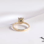 Solid Gold Cushion Cut Moissanite Engagement Ring, Anniversary Gift