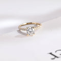 Solid Gold Cushion Cut Moissanite Engagement Ring, Anniversary Gift