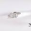 Solid Gold Asscher Cut Moissanite Engagement Ring, Three Stone Ring