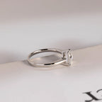 Solid Gold Heart Moissanite Engagement Ring, Anniversary Gift