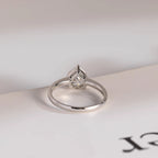 Solid Gold Heart Moissanite Engagement Ring, Anniversary Gift