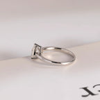 Solid Gold Heart Moissanite Engagement Ring, Anniversary Gift