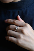 Solid Gold Heart Moissanite Engagement Ring, Anniversary Gift
