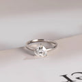 Solid Gold Heart Moissanite Engagement Ring, Anniversary Gift