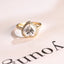 Solid Gold Halo & Half Pave Heart Cut Moissanite Engagement Ring