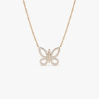 0.35 TCW Round Cut Butterfly Moissanite Diamond Necklace