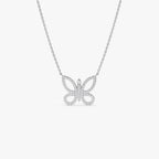 0.35 TCW Round Cut Butterfly Moissanite Diamond Necklace