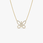 0.35 TCW Round Cut Butterfly Moissanite Diamond Necklace