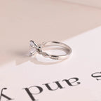 Solid Gold Twisted Band Heart Cut Moissanite Engagement Ring