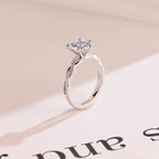 Solid Gold Twisted Band Heart Cut Moissanite Engagement Ring