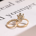 Solid Gold Round Moissanite Engagement Ring Set