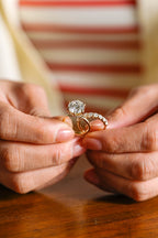 Solid Gold Round Moissanite Engagement Ring Set