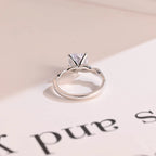 Solid Gold Twisted Band Heart Cut Moissanite Engagement Ring