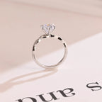Solid Gold Twisted Band Heart Cut Moissanite Engagement Ring