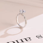 Solid Gold Twisted Band Heart Cut Moissanite Engagement Ring