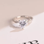 Solid Gold Twisted Band Heart Cut Moissanite Engagement Ring