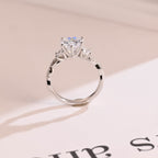 Solid Gold Twisted Double Band Heart Moissanite Engagement Ring
