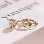 Solid Gold Round Moissanite Engagement Ring Set