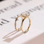 Radiant Cut Moissanite Wedding Band Set, Engagement Ring