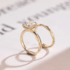 Radiant Cut Moissanite Wedding Band Set, Engagement Ring