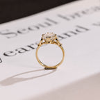 Solid Gold Cushion Moissanite Engagement Ring, Vintage Filigree Ring