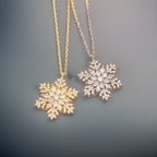 0.80 TCW Round & Baguette Cut Snow Flake Moissanite Diamond Necklace