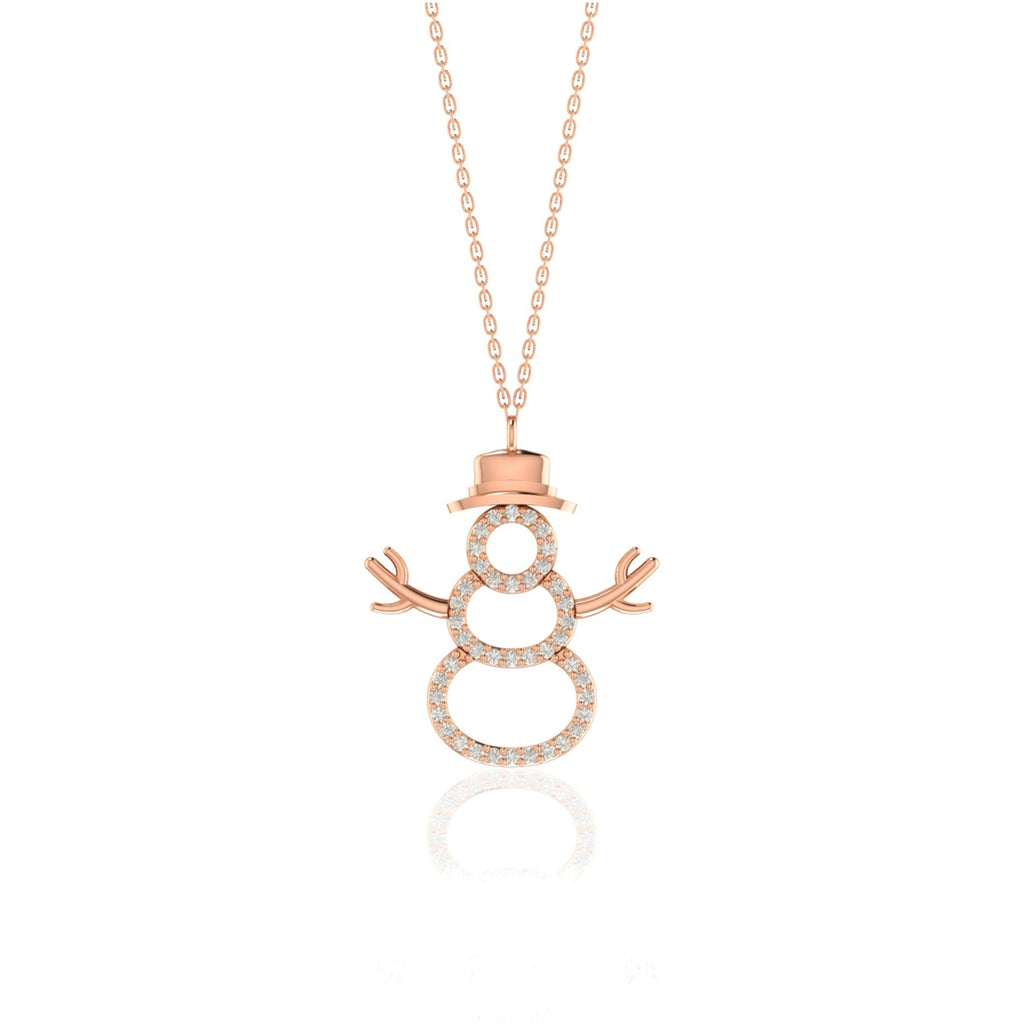0.25 TCW Round Cut snowman Moissanite Diamond Necklace