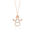 0.25 TCW Round Cut snowman Moissanite Diamond Necklace