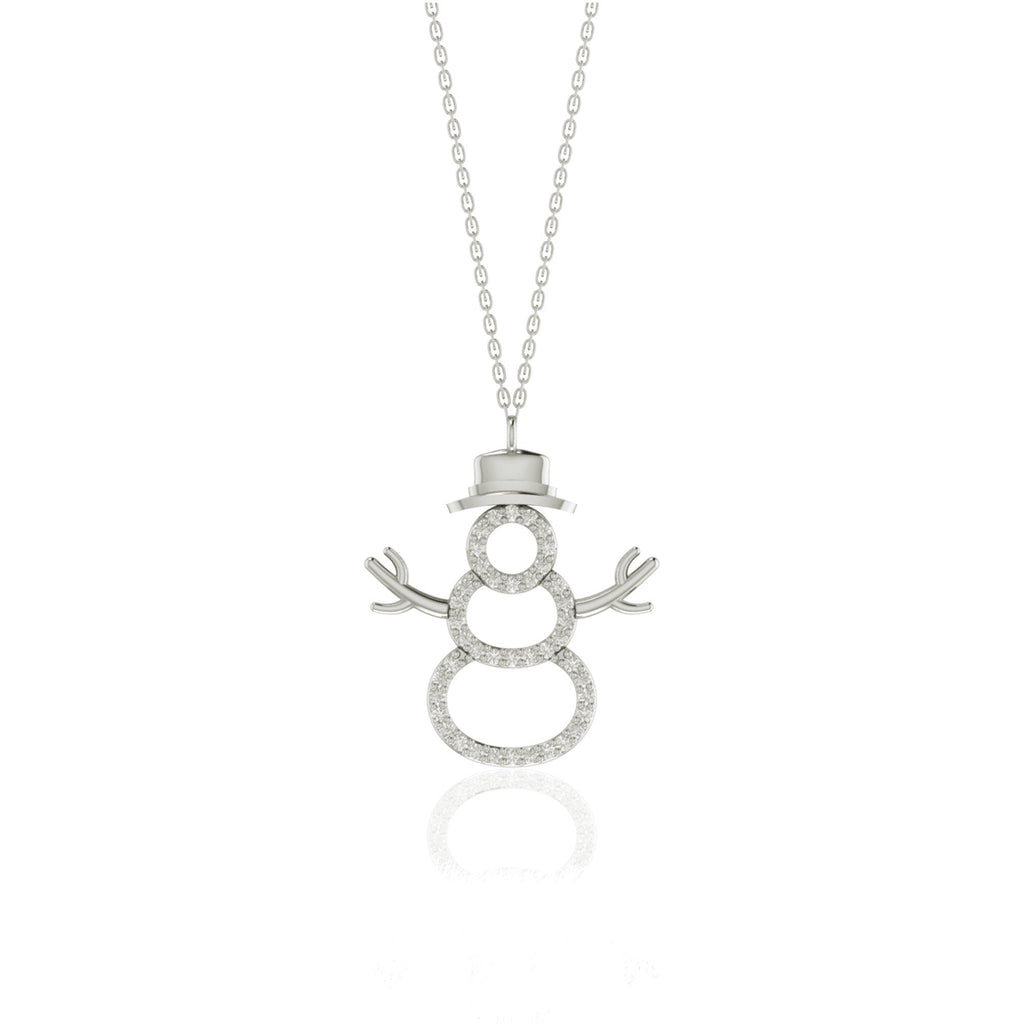 0.25 TCW Round Cut snowman Moissanite Diamond Necklace