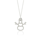 0.25 TCW Round Cut snowman Moissanite Diamond Necklace