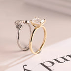 Emerald Cut Moissanite Wedding Band Set