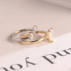 Emerald Cut Moissanite Wedding Band Set