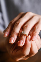 Solid Gold Cushion Moissanite Engagement Ring, Vintage Filigree Ring