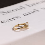 Solid Gold Cushion Moissanite Engagement Ring, Vintage Filigree Ring
