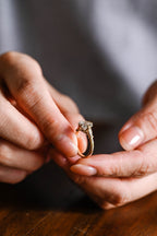 Solid Gold Cushion Moissanite Engagement Ring, Vintage Filigree Ring