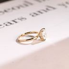 Solid Gold Elongated Cushion Cut Moissanite Engagement Ring, Dainty Ring