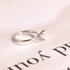 Solid Gold Cushion Cut Moissanite Engagement Ring, Promise Ring