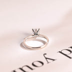 Solid Gold Cushion Cut Moissanite Engagement Ring, Promise Ring