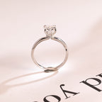 Solid Gold Cushion Cut Moissanite Engagement Ring, Promise Ring