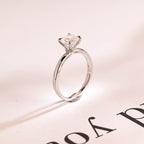 Solid Gold Cushion Cut Moissanite Engagement Ring, Promise Ring