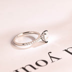 Solid Gold Elongated Cushion Moissanite Engagement Ring, Hidden Halo Bridal Ring