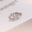 Solid Gold Cushion Cut Moissanite Engagement Ring, Three Stones Ring