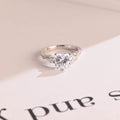 Solid Gold Twisted Double Band Heart Moissanite Engagement Ring