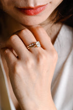 Radiant Cut Moissanite Wedding Band Set eternity wedding band