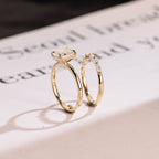 Radiant Cut Moissanite Wedding Band Set eternity wedding band