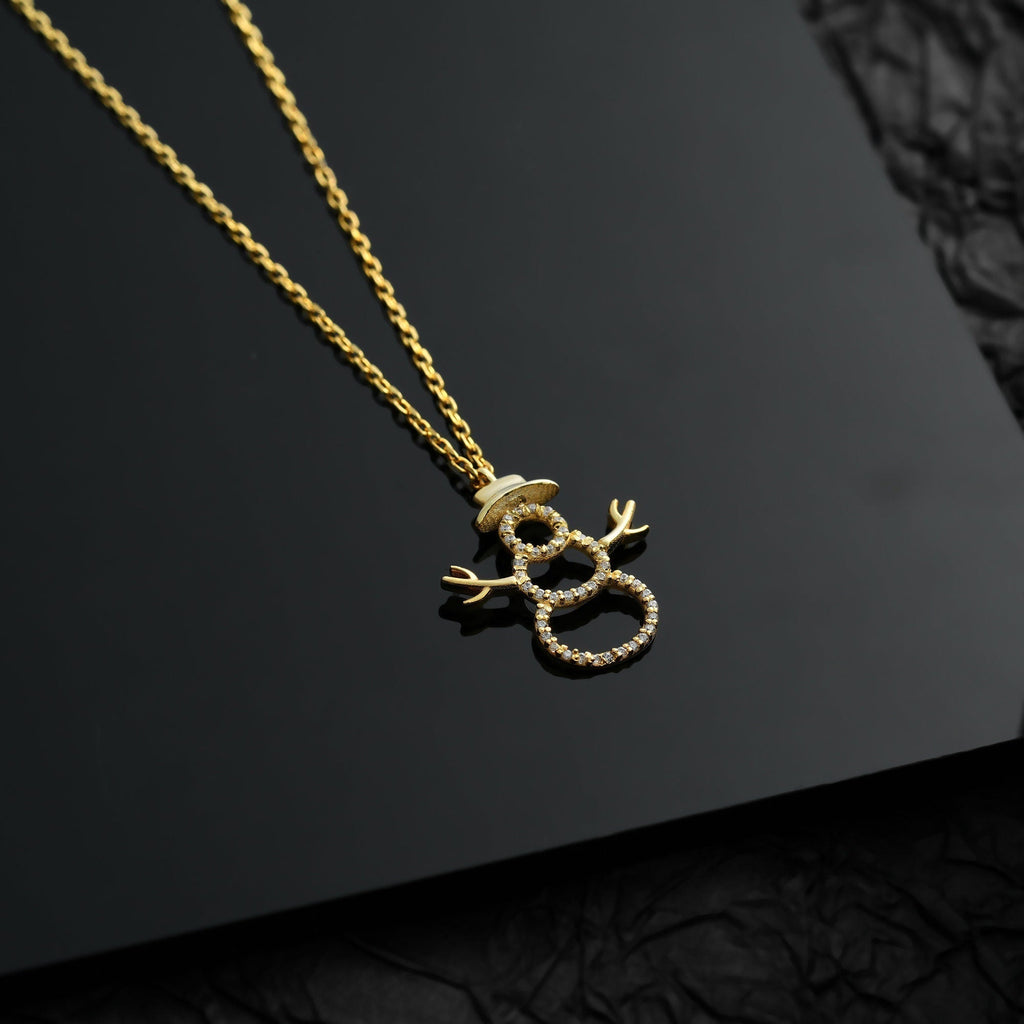 0.25 TCW Round Cut snowman Moissanite Diamond Necklace