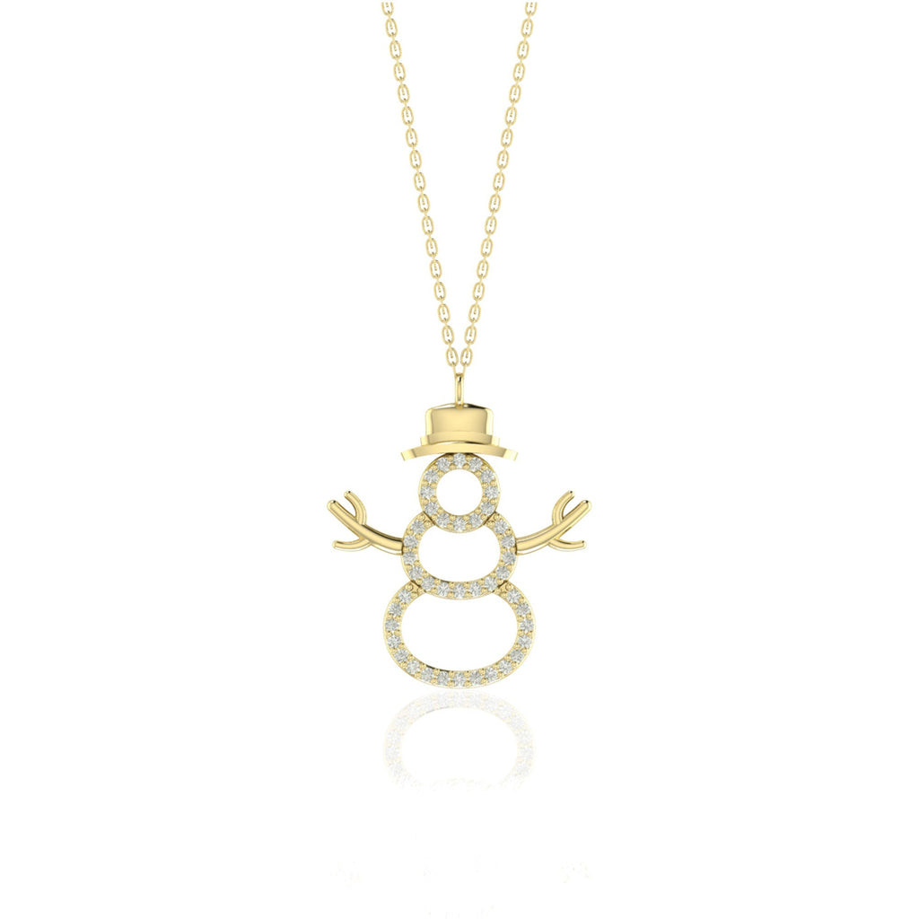 0.25 TCW Round Cut snowman Moissanite Diamond Necklace